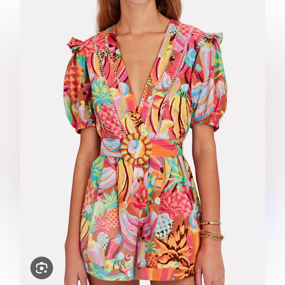 Farm rio fruit salad romper with belt